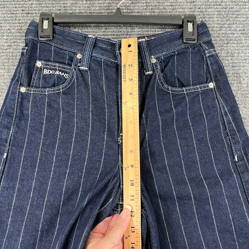 BDG Urban Outfitters Pinstripe Wide Barrel Leg Railroad Jeans Womens 25W 32L
